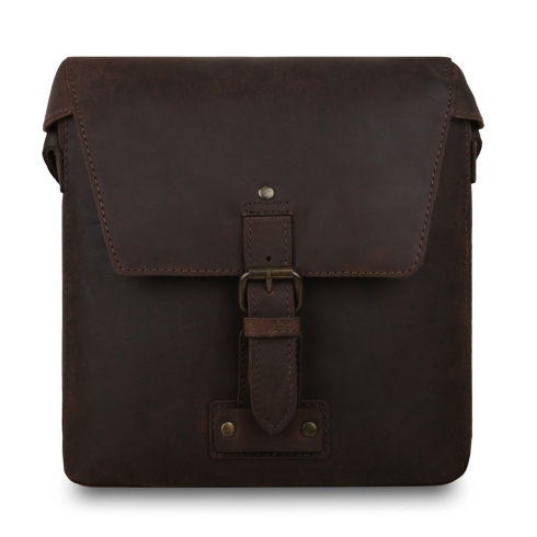 Кожаная сумка через плечо темно-коричневого цвета Ashwood Leather Monti Brown